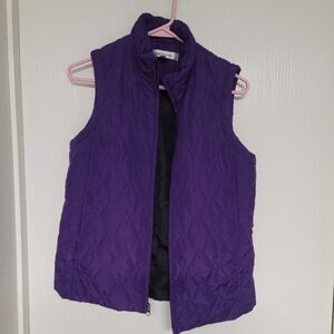 ~ womens purple croft and barrow zip up vest - size S